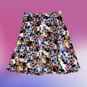 FLORAL AND CHECKERED MINI SKIRT